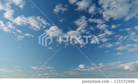 Beautiful white cumulus and cirrocumulus on different layers clouds. Slowly move of white cloudscape. Timelapse. Beautiful white cumulus and cirrocumulus on different layers clouds. Slowly move of white cloudscape. Timelapse. 115572486