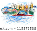 newcastle abstract illustration 115572538