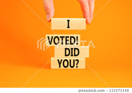 I voted. Did you symbol. Concept words I voted. Did you on beautiful wooden block. Beautiful orange table orange background. Voter hand. Business I voted. Did you concept. Copy space. I voted. Did you symbol. Concept words I voted. Did you on beautiful wooden block. Beautiful orange table orange background. Voter hand. Business I voted. Did you concept. Copy space. 115573148