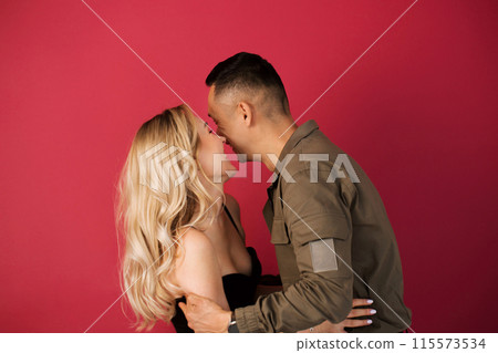 Portrait of a young positive, cheerful, international couple Portrait of a young positive, cheerful, international couple 115573534