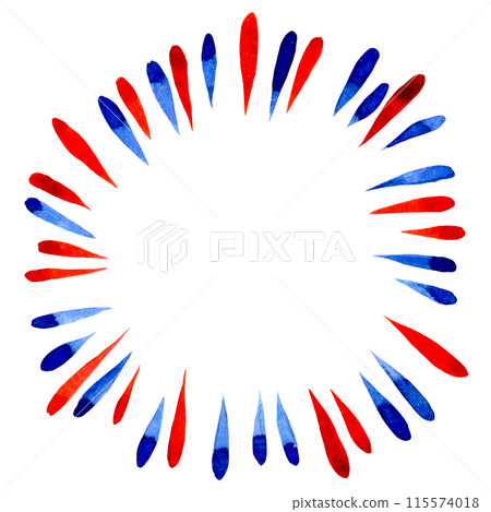 round frame, fireworks for America's Independence Day. 115574018