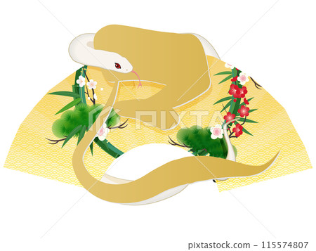 2025 Year of the Snake (New Year's card text material) 115574807