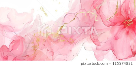 A close up photo featuring pink flowers set against a white backdrop 115574851