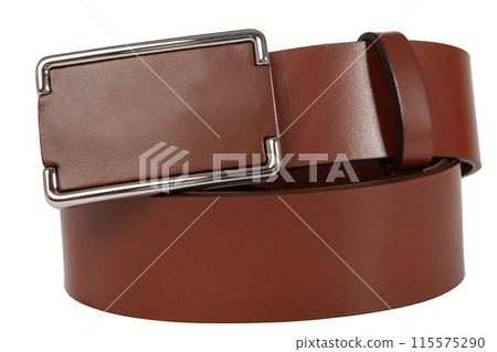 Brown Leather Belt with Silver Buckle Brown Leather Belt with Silver Buckle 115575290