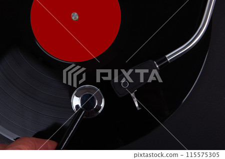 Vintage Vinyl Record Player And Stethoscope Vintage Vinyl Record Player And Stethoscope 115575305