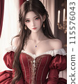 A beautiful woman wearing medieval European clothing 115576043