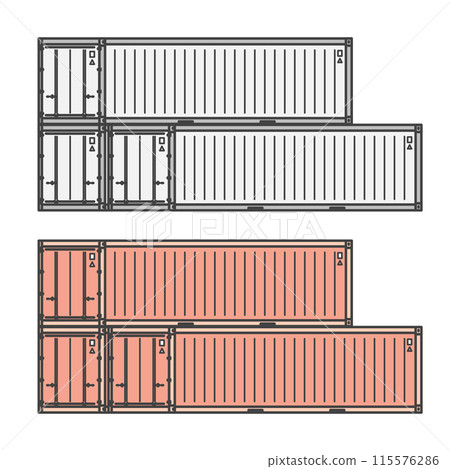 Logistics Series: Logistics - Sea containers stacked in a cargo shed (set of color and monochrome) Logistics Series: Logistics - Sea containers stacked in a cargo shed (set of color and monochrome) 115576286