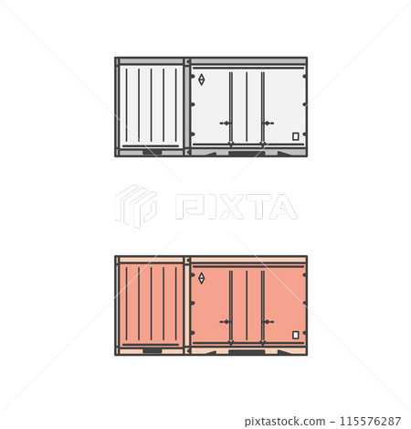 Logistics Series: Single railway container (color & monochrome SET) 115576287
