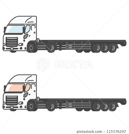 物流系列：貨櫃車及連身貨櫃底盤大卡車（彩色&單色套裝） 115576297