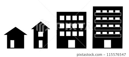 House, building, apartment pictogram set House, building, apartment pictogram set 115576547