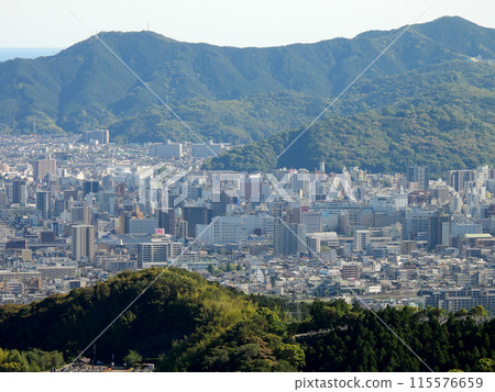 A bird's-eye view of downtown Kochi from Kitayama A bird's-eye view of downtown Kochi from Kitayama 115576659