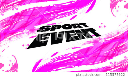 Pink Gradient Brush Background. Grunge Sport Banner Design 115577622