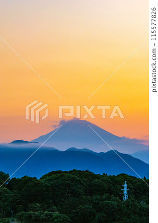 富士山漂浮在夜景中 115577826