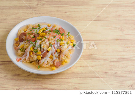 Fried rice with thickened sauce Fried rice with thickened sauce 115577891
