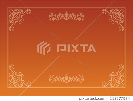 Classic, elegant and gorgeous decorative frame, gradient orange Classic, elegant and gorgeous decorative frame, gradient orange 115577984