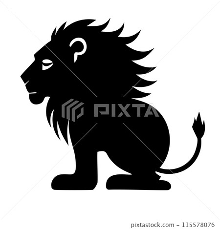 Cute male lion silhouette 115578076