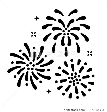 煙火剪影。煙火向量圖示材料。 115578331