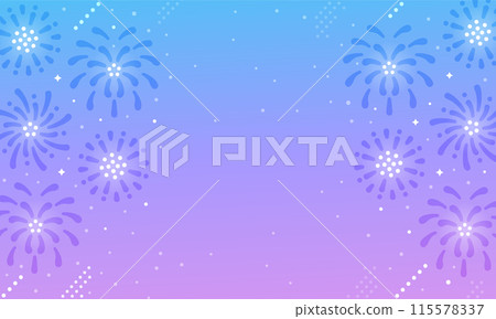 Fireworks frame. Background material of fireworks shining in the night sky. 115578337