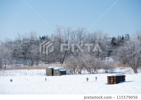 Hokkaido Oiwake Station in winter Hokkaido Oiwake Station in winter 115579056