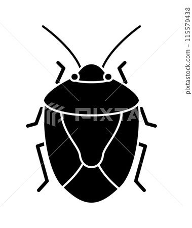 Simple illustration of a stink bug in monochrome 115579438