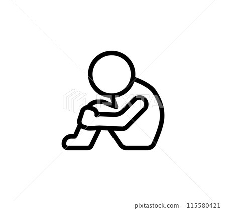 A simple illustration of a depressed person A simple illustration of a depressed person 115580421