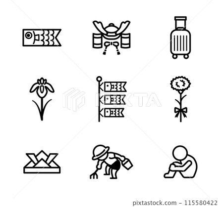 A simple illustration set related to May A simple illustration set related to May 115580422