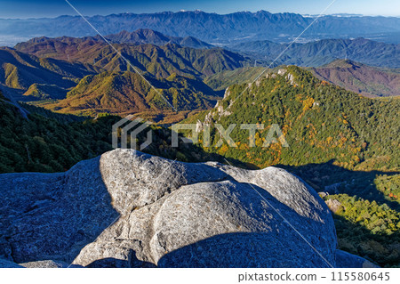 Mountains of the Southern Alps seen from Mt. Kinmine and Dainichi 115580645