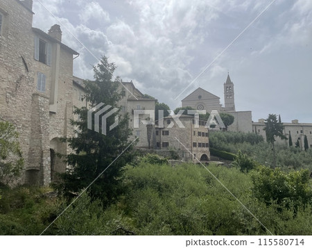 Gubbio city center downtown histtorical buildings Gubbio city center downtown histtorical buildings 115580714