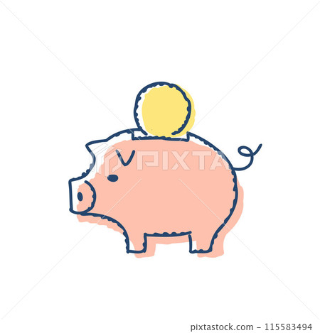Piggy piggy bank and coin 115583494