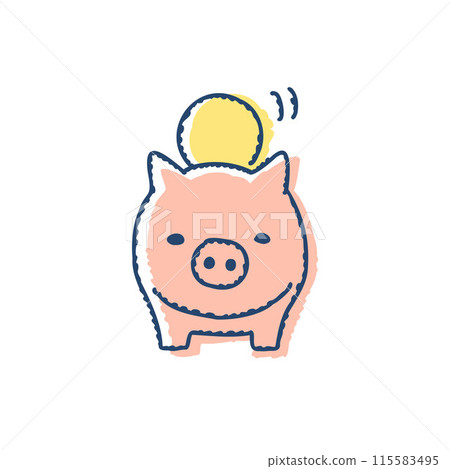 Piggy piggy bank and coin 115583495
