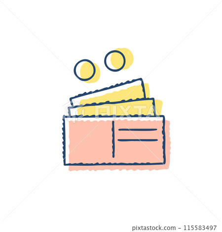 Wallet and cash 115583497
