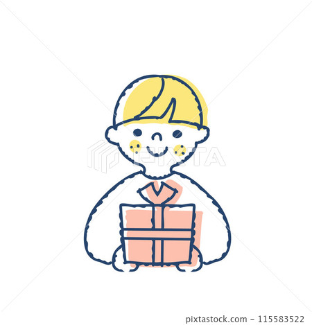 拿著一盒禮物的男孩 115583522