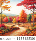 Landscape with autumn leaves 115583580
