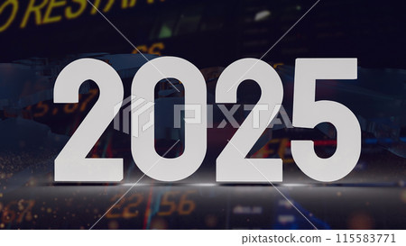 The 2025 number for  new year or celebration concept 3d rendering. 115583771