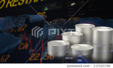The coins on Chart background for Business concept 3d rendering 115583786