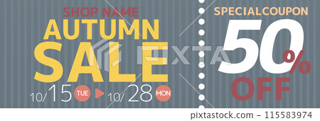 Vector illustration of Autumn sale coupon banner 115583974
