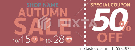 Vector illustration of Autumn sale coupon banner 115583975