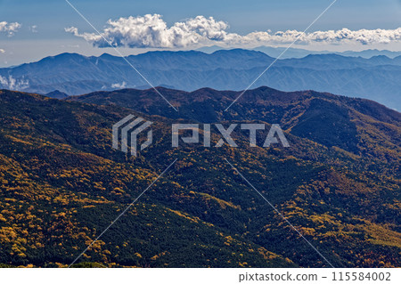 The Daibosatsu mountain range as seen from the summit of Mt. Kinpu in Okuchichibu 115584002