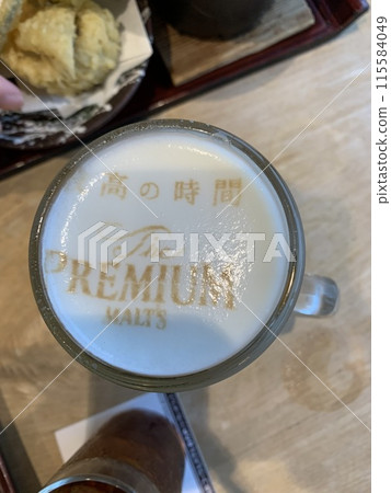 Artwork painted on beer Artwork painted on beer 115584049