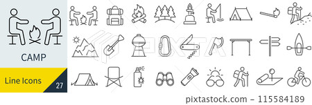 露營圖示集 115584189
