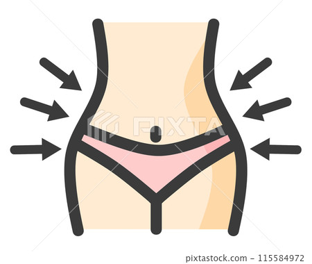 一個飲食健康、腰部健美的女性的插圖 115584972