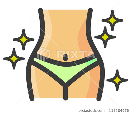 一個飲食健康、腰部健美的女性的插圖 115584976