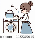家庭主婦洗衣服 115585015