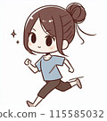 一個正在奔跑的女孩的插圖 115585032