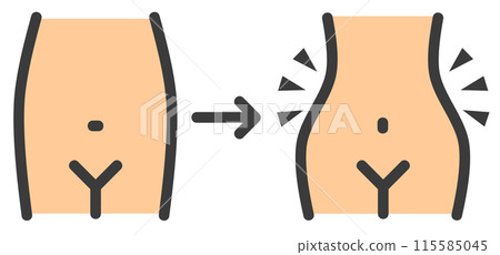 A woman who successfully dieted and lost weight and got a slimmer waist 115585045