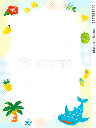 可愛的手寫熱帶插畫框架 可愛的手寫熱帶插畫框架 115585202