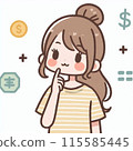 一個女人擔心錢的插圖 115585445