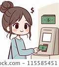 女人操作自動取款機 115585451