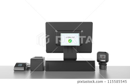 Point of sale system or cash register machine with approved sign 115585545