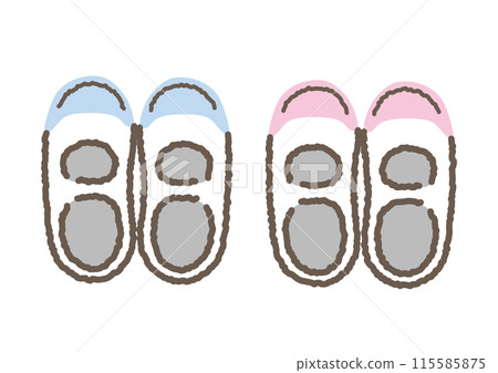 Hand-drawn illustration set of indoor shoes 115585875